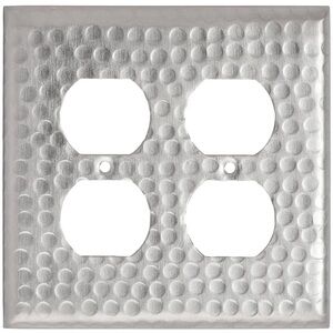 Monarch Adobe Brushed Nickel Duplex Outlet Cover Plate